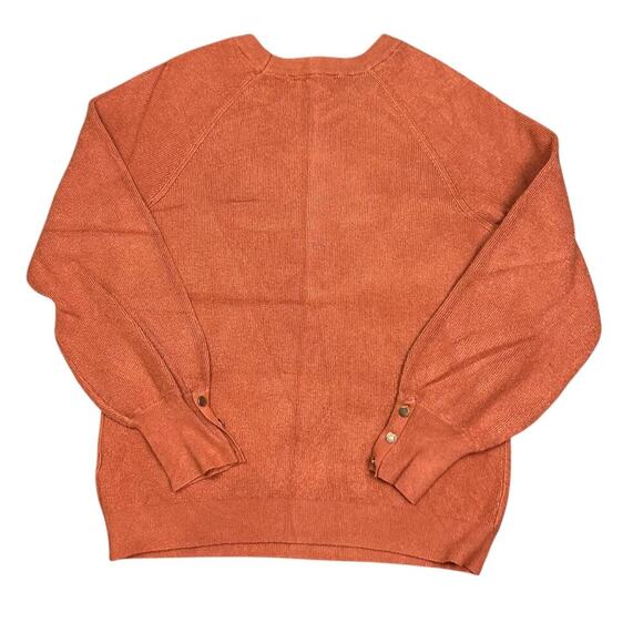 Cyrus Sweater Burnt Orange Tan Brown Ribbed Knit Long Sleeve Top size Large Fall - Picture 6 of 6